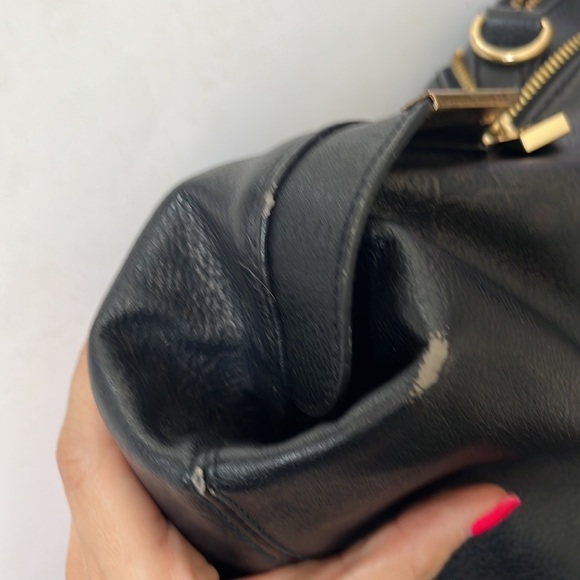 Black Vegan Leather BIG BUDDHA Dome Satchel - Picture 11 of 13